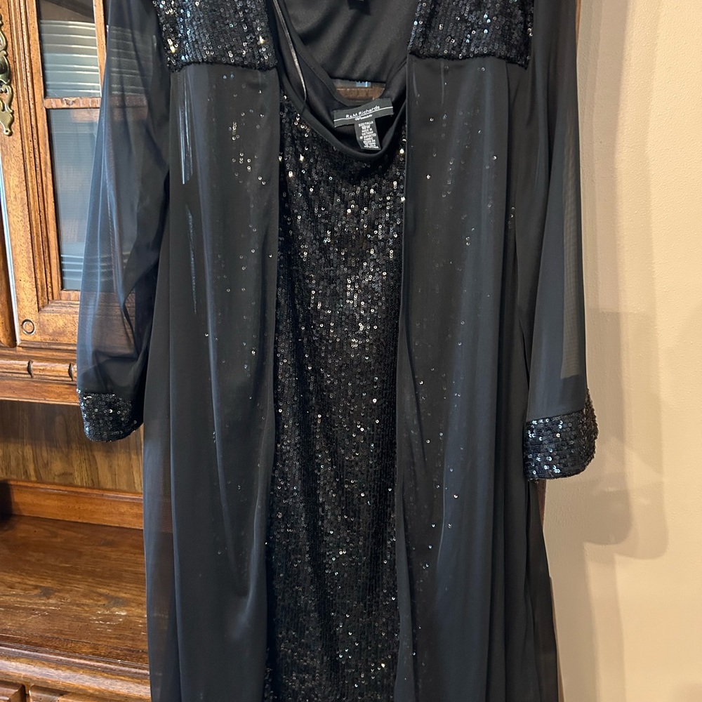 Dress, black sequin 18W